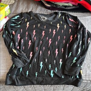 Black Lightning Bolt Chaser Large Sweater